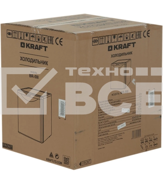 Холодильник Kraft BR 50I серебристый однокамерный 44/3л морозилка сверху