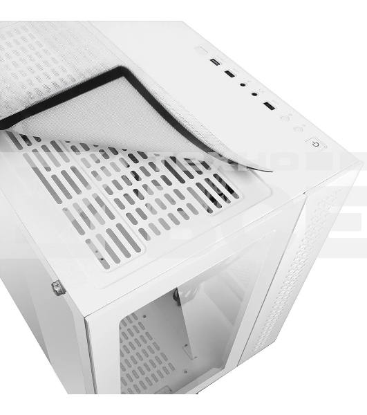 Компьютерный корпус Ginzzu V560 RGb подсветка, закаленное стекло 1хUSB 3.0,1хUSB 2.0, AU белый ATX