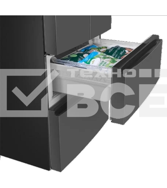 Холодильник Maunfeld MFF180NFSBE01 серый трехкамерный 224/113л морозилка снизу, No Frost