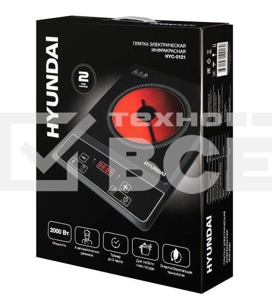 Плита электрическая Hyundai HYC-0121 черный пирокерамика (настольная)