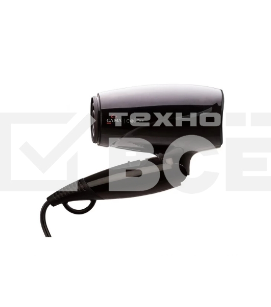 Фен GA.MA GH0201 EOLIC MINI CX черный, 1600 Вт, компактный, ионизация