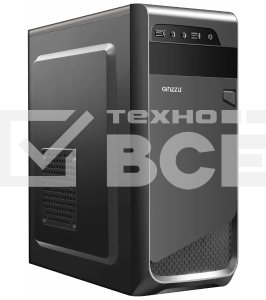 Компьютерный корпус Ginzzu A180 2*USB 2.0,AU w/o PSU