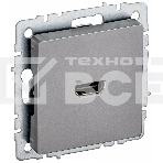 Розетка HDMI IEK BRITE РHDMI-0-БрС сталь, фото 1