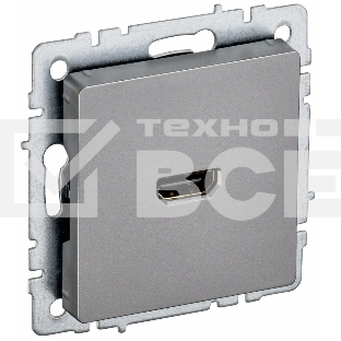 Розетка HDMI IEK BRITE РHDMI-0-БрС сталь