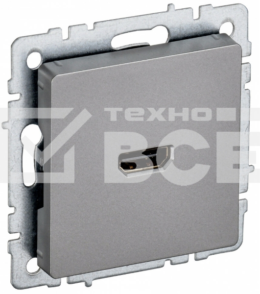 Розетка HDMI IEK BRITE РHDMI-0-БрС сталь