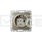 Розетка 1-местная IEK BRITE РС10-1-0-БрШ (BR-R10-10-K37) 10А, без заземления, без защитных шторок, шампань, фото2
