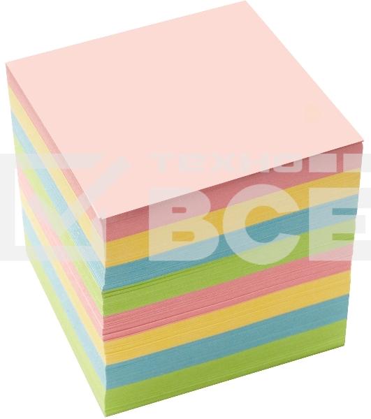 Блок для записей бумажный Silwerhof Daily Премиум 90x90x90мм, 80 г/м2, 4 цвета в упаковке