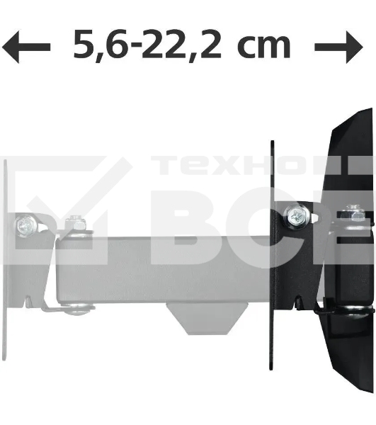 Кронштейн для телевизора Hama H-118113 черный, 10'-26' макс. 20 кг, настенный, поворот и наклон