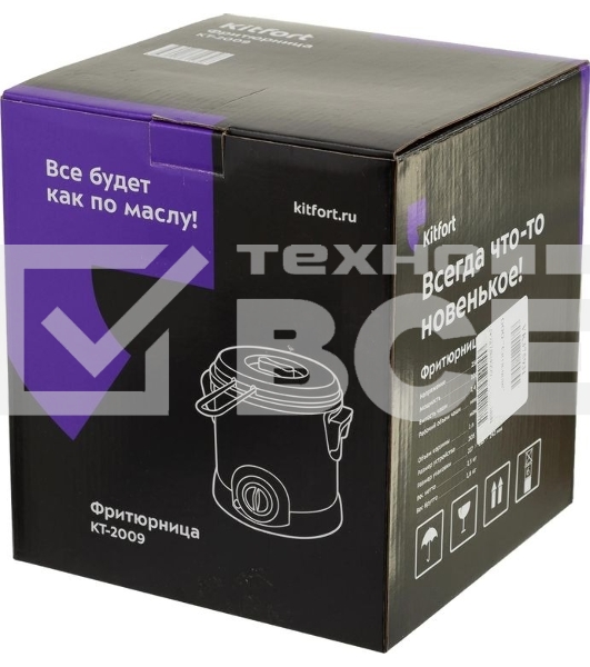 Фритюрница Kitfort КТ-2009 1000Вт серебристый/черный