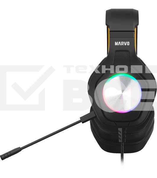 Гарнитура MARVO HG9084 Pulz 80 чёрный, проводная, USB, подсветка