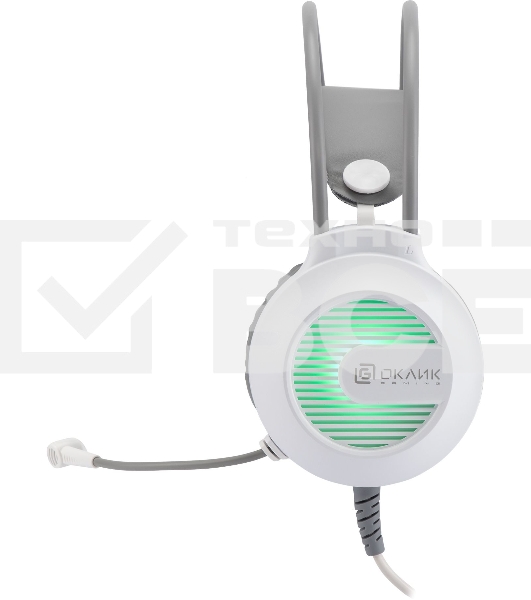 Наушники с микрофоном Оклик HS-L300G White белый 2.2м мониторные USB оголовье (1796952)