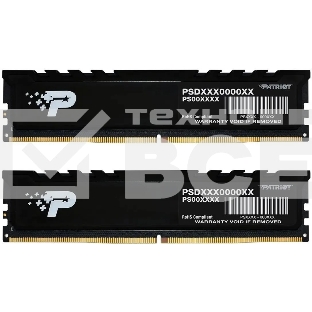 Оперативная память Patriot Signature Premium, DDR5, 64GB (2x32 GB), 4800 MHz, CL40, радиатор, черный