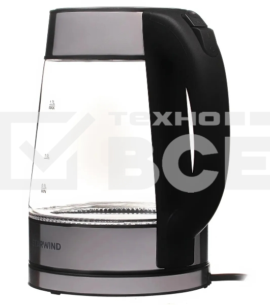 Чайник электрический Starwind SKG3311, 2200Вт, черный и серебристый
