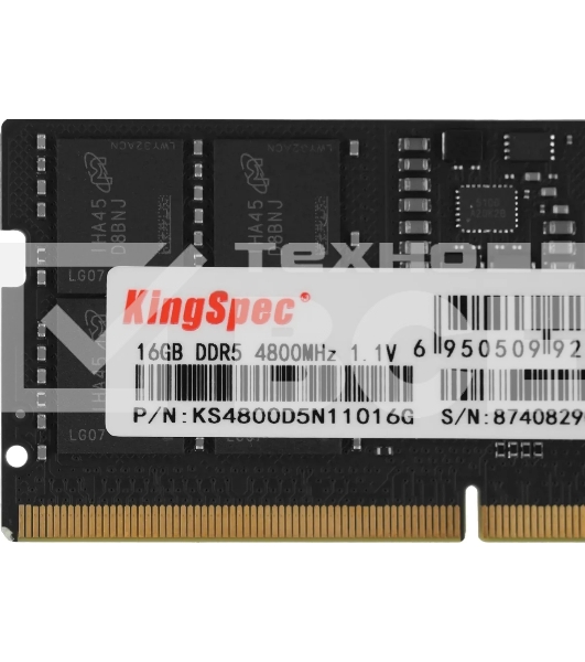 Оперативная память KingSpec, DDR5, 16GB (1x16GB), 4800MHz, CL40 SO-DIMM