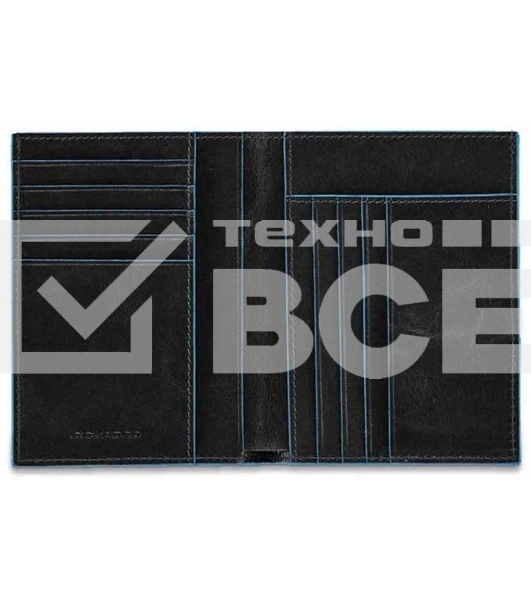 Кошелек мужской Piquadro Blue Square PU1393B2/N, натур.кожа, черный