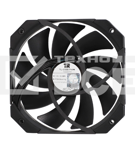 Вентилятор для корпуса Thermalright TL-D12B черный, 120 мм, 1500 об/мин, 25.2 дБ, 4 pin