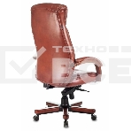 Кресло руководителя Бюрократ T-9922WALNUT светло-коричневый Leather Eichel, кожа, крестовина дерево, фото11