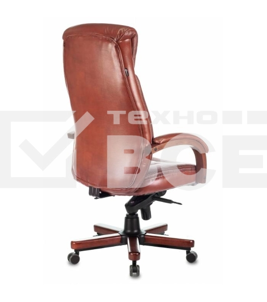 Кресло руководителя Бюрократ T-9922WALNUT светло-коричневый Leather Eichel, кожа, крестовина дерево