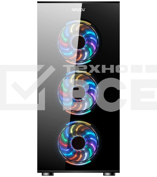 Компьютерный корпус Ginzzu CL280 FAN 12CM RGb*4 USB3.0 Window