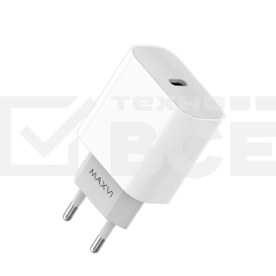 Сетевое зарядное устройство Maxvi CHL-601PD 18W, 3A, QC 3.0, PD 3.0, 1xUSB-C, белый