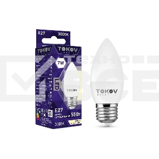 Лампа светодиодная TOKOV ELECTRIC 7Вт С37 3000К Е27 176-264В