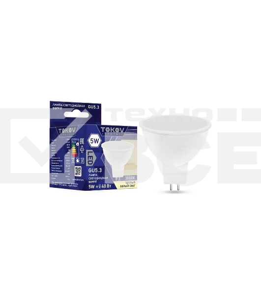 Лампа светодиодная TOKOV ELECTRIC 5Вт Soffit 3000К GU5.3 176-264В