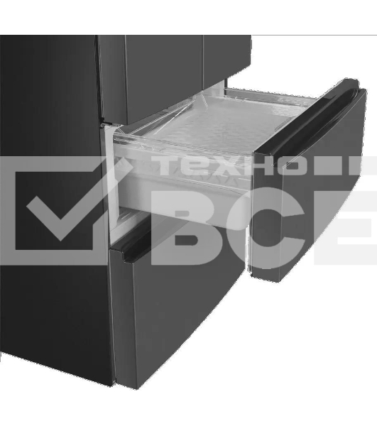 Холодильник Maunfeld MFF180NFSBE01 серый трехкамерный 224/113л морозилка снизу, No Frost