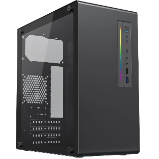 Корпус Foxline FL-728TG-U3C, Mini-Tower, чёрный