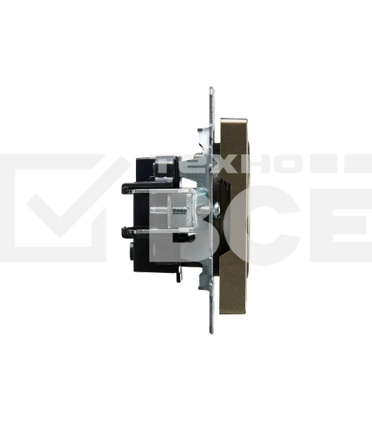 Розетка 1-местная IEK BRITE РС10-1-0-БрШ (BR-R10-10-K37) 10А, без заземления, без защитных шторок, шампань