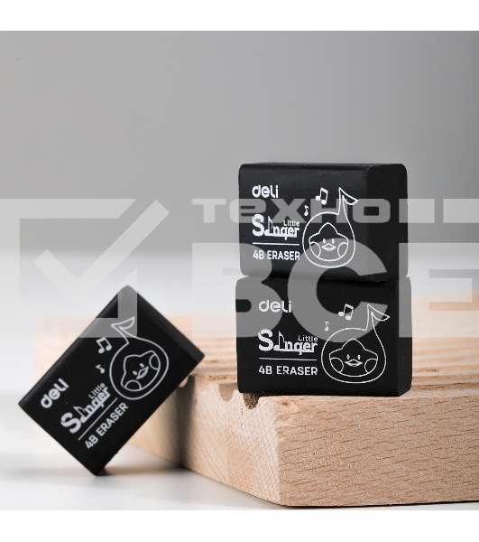 Ластик Deli Little Singer EH316 32x22x12.5мм черный