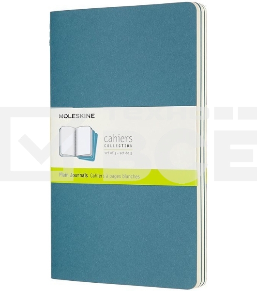 Блокнот Moleskine CAHIER JOURNAL CH018B44 Large 130х210мм, обложка картон, 80 страниц, нелинованный, голубой (3шт)