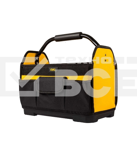 Сумка для инструментов каркасная с жестким пластиковым дном Deli DL586111 7 карманов, без плечевого ремня, ткань Оксфорд 600D