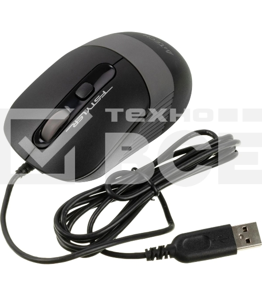 Мышь проводная A4Tech Fstyler FM10 черный/серый, 1600 dpi, USB, кнопки - 4