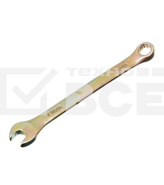 Ключ комбинированный Сибртех 7 мм, желтый цинк 14973