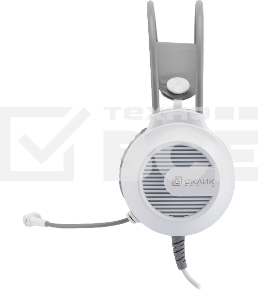 Наушники с микрофоном Оклик HS-L300G White белый 2.2м мониторные USB оголовье (1796952)