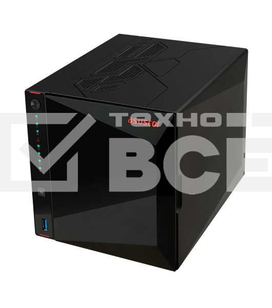 Сетевой накопитель ASUSTOR AS5404T 2-Bay NAS/Media player/Intel Celeron N5105 2.0GHz up to 2.9GHz, 4GB SO-DIMM DDR4, noHDD(HDD,SSD),/2x 2,5Gb (LAN)/3xUSB3.2,HDMI; 90IX01R1-BW3S40