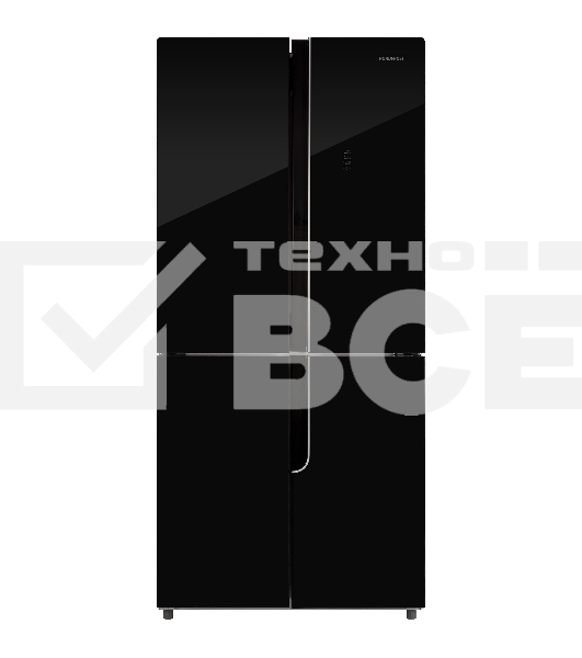 Холодильник Nordfrost RFQ 510 NFGB черный трехкамерный инвертер 286/141 л морозилка снизу, No Frost, Side by Side