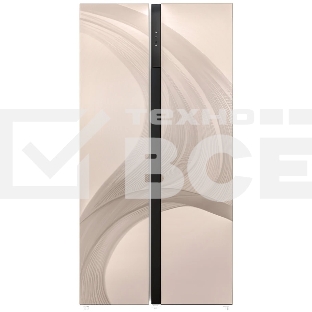 Холодильник LEX LSB530GLID wind золотистый двухкамерный 283/183л морозилка слева, No Frost, Side by Side