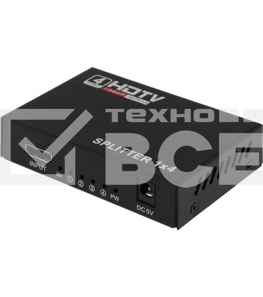 Сплиттер аудио-видео Premier 5-872-4 HDMI (f)/4xHDMI (f) черный