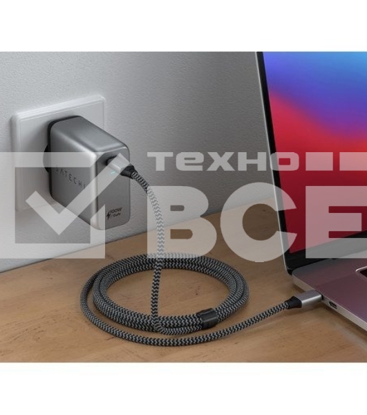 Сетевое зарядное устройство Satechi ST-UC100WSM-EU Charger 100W с технологией GaN Power, серый космос