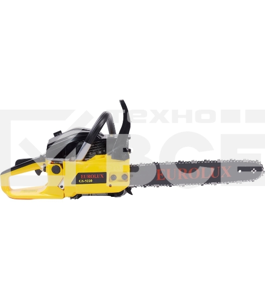 Бензопила Eurolux GS-5220 2400 Вт,Длина шины мм / дюймы 505 / 20” Объём двигателя см3 52 70/6/8