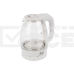 Чайник электрический HOMESTAR HS-1012, стеклянный, белый пластик , 1,7 л (в уп. 6 шт), фото 1