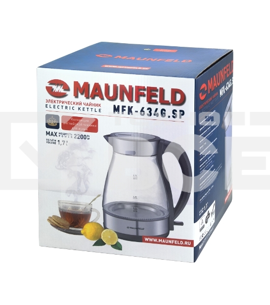 Чайник электрический Maunfeld MFK-634G.SP стекло прозрачное