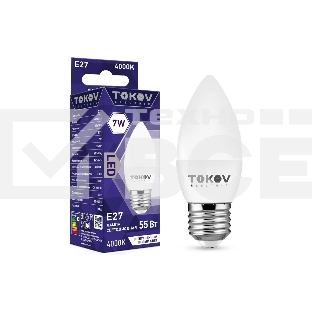 Лампа светодиодная TOKOV ELECTRIC 7Вт С37 4000К Е27 176-264В