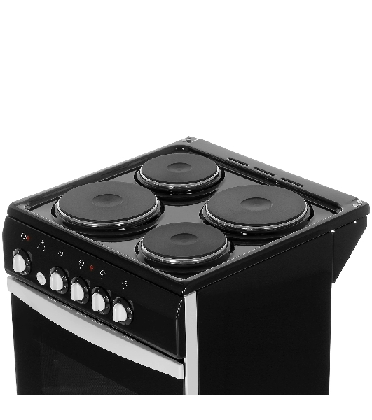 Плита электрическая De Luxe 5004.12э черный, конфорок 4 шт, духовка 46 л, 50 см x 85 см x 50 см