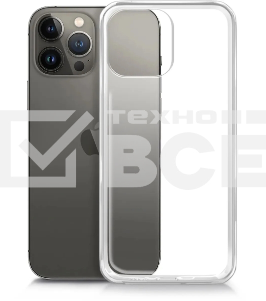 Чехол (клип-кейс) BORASCO для Apple iPhone 13 Pro Max, прозрачный