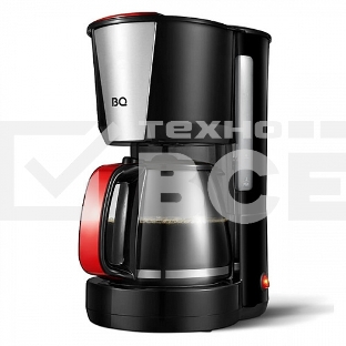 Кофеварка капельная BQ CM1008 черный/красный, исп. кофе - молотый, 1.25 л, 1000 Вт.