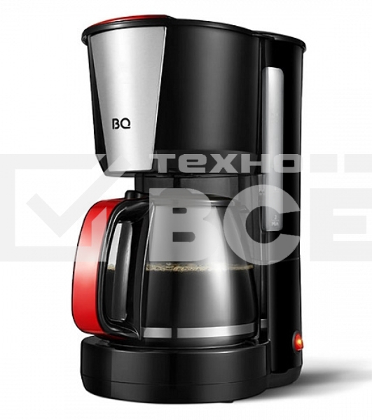 Кофеварка капельная BQ CM1008 черный/красный, исп. кофе - молотый, 1.25 л, 1000 Вт.