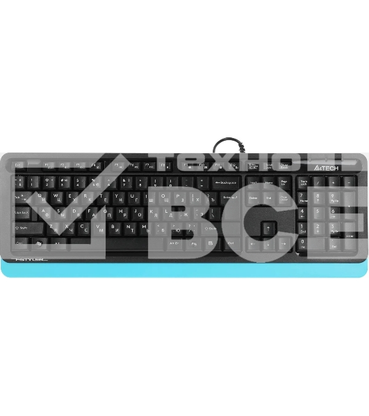 Клавиатура A4Tech Fstyler FK10 проводная, USB, черный/синий