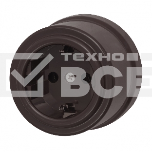 Розетка Bironi B1-101-22 пластик, с заземлением, коричневый